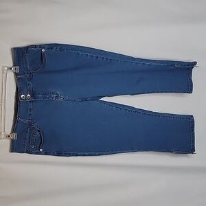 Sandpiper Capri jeans skinny zip sideseam hem Sz 14 casual comfy